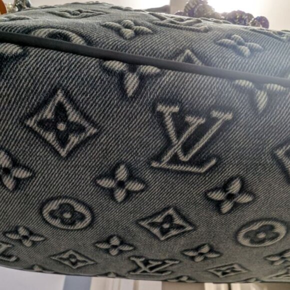 Extra Large FASHION TOTE! Top Quality Acid Washed Dark Rinse Denim Color-RARE - Picture 5 of 8